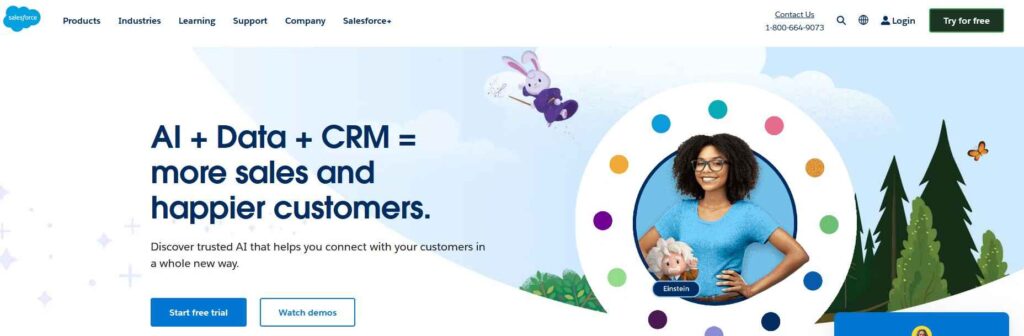 SalesForce CRM Home page