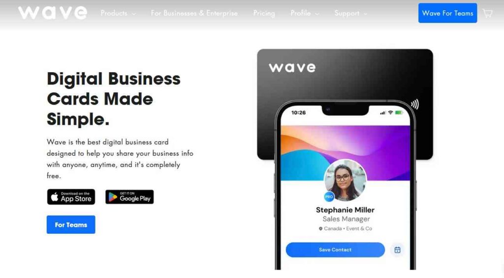 Wave Connect Home page